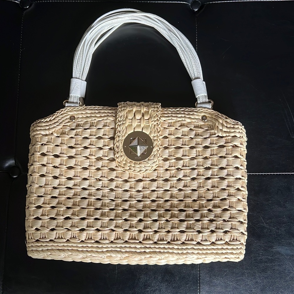Kate Spade Straw and Leather Medium Tote ☀️NWOT